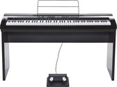 Digitale huispianoÆs - Fame DP-4000 PE - Digitale piano zwart high gloss (88 toetsen met hammer action, 3 pedalen & koptelefoonaansluiting, voor beginners)