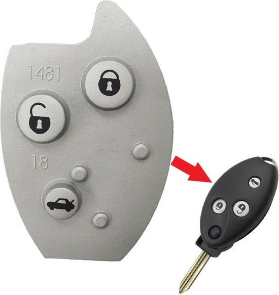 Citroen clé caoutchouc / pad 3 boutons pour Citroen C2 C3 C4 C5 C6