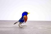 Glazen Vogel Blauw Rood - Vogel - Vogels - Vogeltjes - Vogeltjes Beeldjes - Vogeltjes Decoratie - Beeldjes Dieren - Beeldjes Decoratie - Glazen vogeltjes decoratie - Vogel beeldje