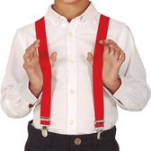 Fiestas Guirca Carnaval verkleed bretels - kinderen - rood - verkleed accessoires - jongens/meisjes
