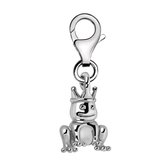 Quiges - Charm Bedel Hanger 3D Kikker Prins - Dames - Verzilverd - QHC133