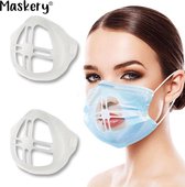 Maskery Mondmasker Beugel 2 stuks - Mondkapje - Face Mask - Coronavirus  - Covid - Plastic Mondkapje - Lippenstift vriendelijk - Meer ruimte om te ademen - Mondmasker Bracket-Wasbaar-Mondmasker houder-Beugel -3D-beugel-Verhoging van de ademruimte