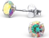 Aramat jewels ® - Kinder oorbellen met zirkonia rond 925 zilver ab transparant 5mm