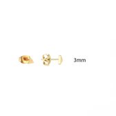 Aramat jewels ® - Zweerknopjes driehoek sandblasted goudkleurig chirurgisch staal 3mm