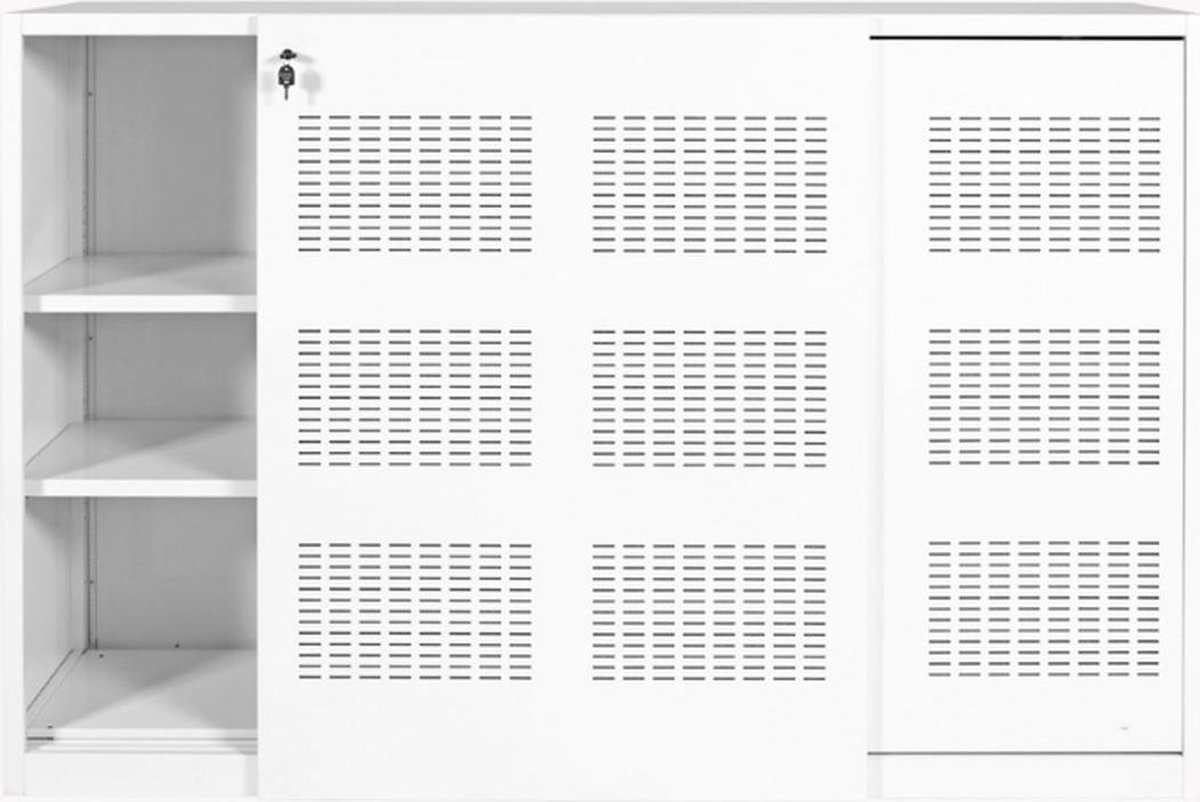 Schaffenburg Claudius akoestische schuifdeurkast Wit enkelzijdige deuren 180 cm breed met plantenbak