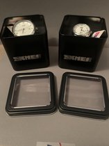 Dames en Heren Polshorloge-Horlogeband Bruin Leer-Ijzeren Giftbox
