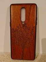 Bamboesjes Houten Telefoonhoesje OnePlus 8 met gravure van een Boom