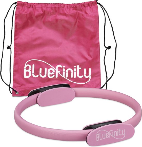 Bluefinity Pilates rose - avec exercices - anneau de fitness - anneau de yoga - anneau de résistance
