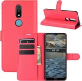 Coverup Book Case - Geschikt voor Nokia 2.4 Hoesje - Rood