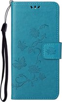 Nokia 2.4 Hoesje - Coverup Bloemen & Vlinders Book Case - Blauw