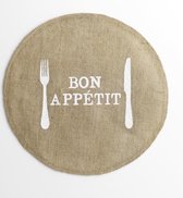 Jute placemat set van 4 stuks rond tafeldecoratie Ø 38cm