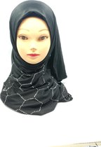 Elegante jersey hoofddoek, zwaart hijab, zacht sjaal.