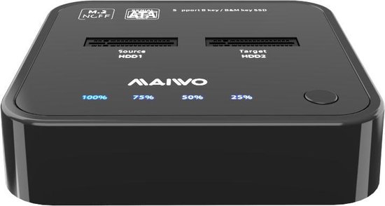 Maiwo K3016S Docking Station voor het klonen van M.2 SATA - SSD - B + M Key  - Zwart | bol.com