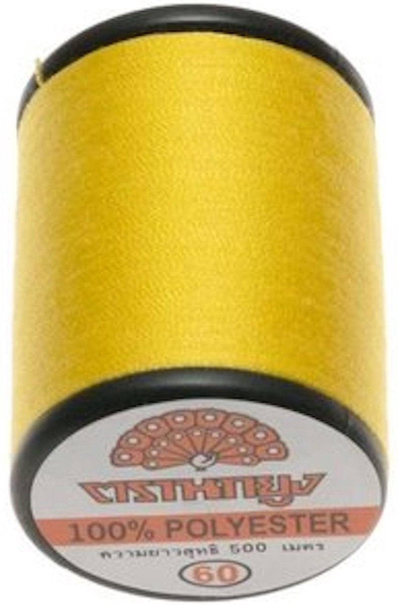 geel naaigaren - 500 m - universeel - 100% polyester - sterk - garen geschikt voor mondkapjes - col 6031