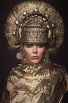 Luxe Wanddecoratie - Fotokunst 'Golden Empress' - Hoogste kwaliteit Plexiglas - Blind Aluminium Ophangsysteem - 80 x 120 - Akoestisch en UV Werend