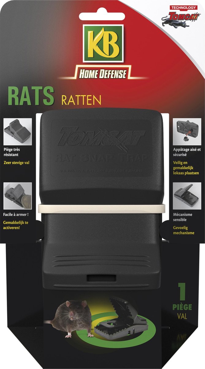 KB Home Defense - Kunststof Rattenval - Voor binnen en buiten - Herbruikbaar - Rattenklem - Rattenbestrijding