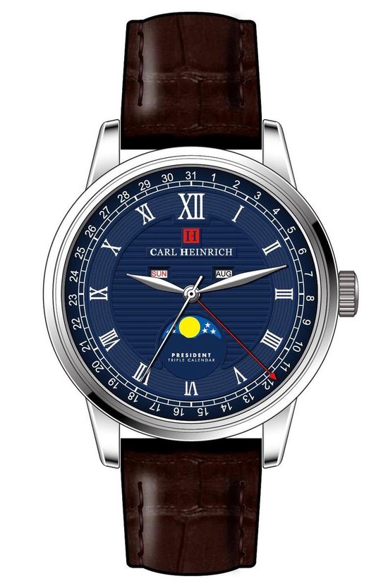 Carl Heinrich Triple Calendar G3108 SBU TRC horloge 42 mm bol