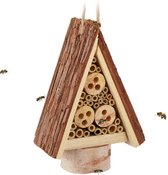 Relaxdays insectenhotel klein - hangend insectenhuis - nestkast voor wilde bijen - hout