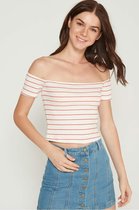 JDY Nevada Icon S/S Off Shoulder Top White - XS
