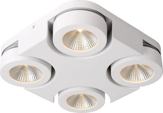 Lucide MITRAXLED - Plafondspot - LED Dimb. - 4x5W 3000K - Wit | bol.com