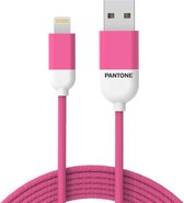 Pantone MFi Lightning to USB A Nylon kabel/ 1.5 meter - Hot Pink Roze