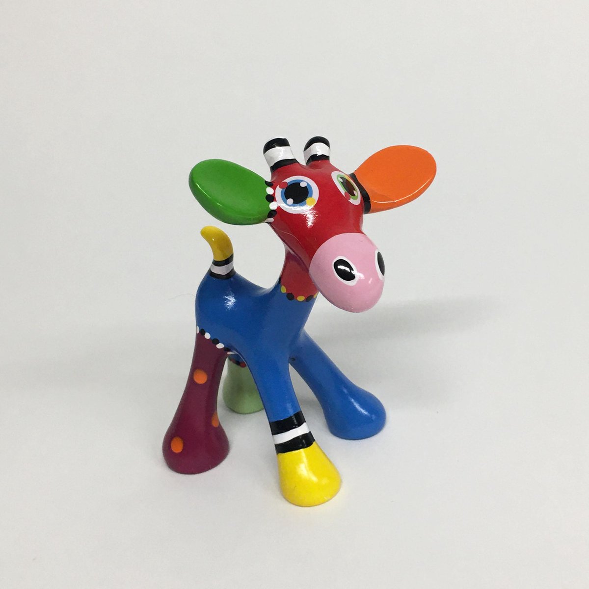 Jacky Zegers – JZ27 Jill - Kleurrijk, Vrolijk Beeld van een Giraffe – Kunst waar je Blij van wordt –Uniek en Origineel Cadeau – in Kleurrijke Geschenkdoos - Handbeschilderd - 10 cm