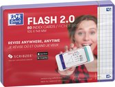 Oxford Flash 2.0 - Flashcards - Geruit 5mm - A6 - Paarse rand - 80 stuks