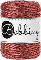 Bobbiny Macrame cord 3mm Metallic Copper Limited Edition Bruin, Rood