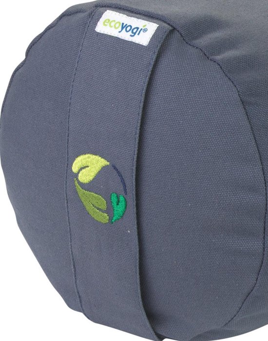 Yoga Bolster Rond - Ecoyogi - 60 x 20 cm - 3,9 kg - Grijs - Eco katoen - GOTS gecertificeerd - Yoga rol van Ecoyogi — afbeelding 2