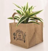 Plantenzak h14cm Jute met handvaten | plantentas