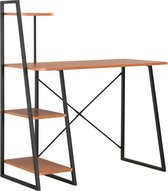 vidaXL Bureau met schappen 102x50x117 cm zwart en bruin