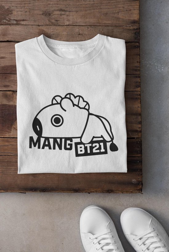 BT21 BTS J-Hope Mang T-Shirt | Cute Kpop Merchandise | Bangtan Boys Army | Schattige Paard | Wit Maat M