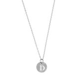 Letter ketting coin - initiaal D - Zilver - 40 cm