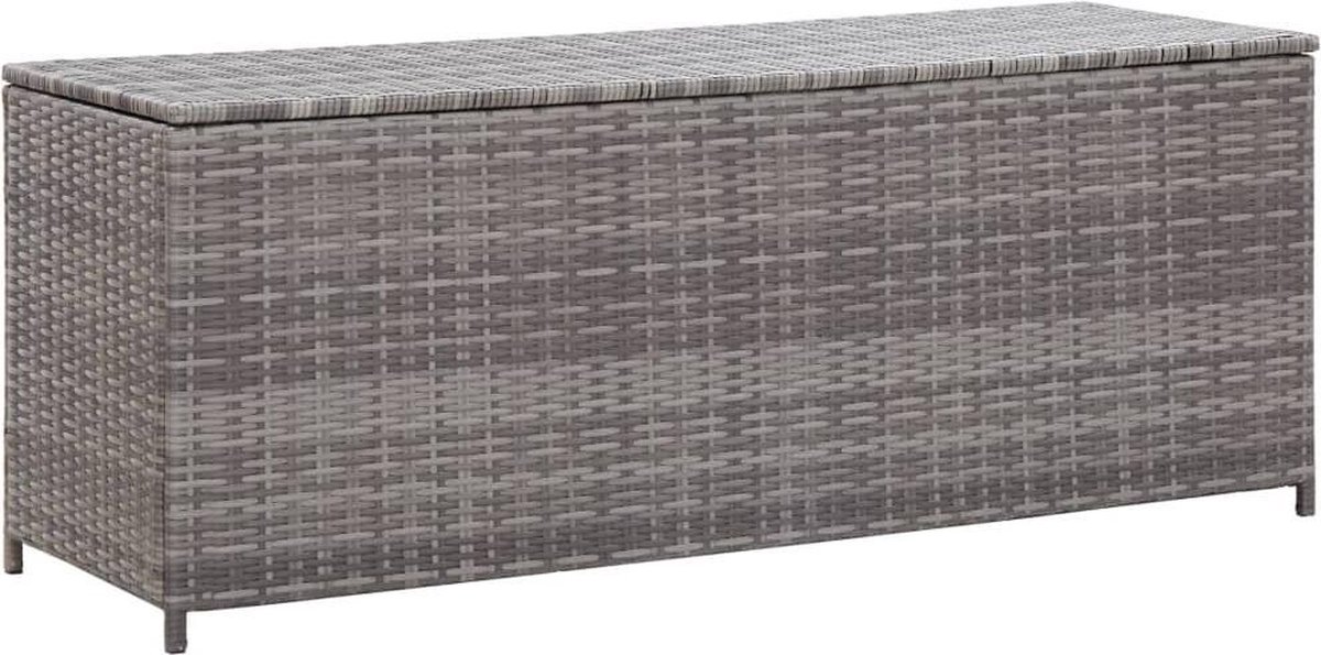 vidaXL - Tuinbox - 120x50x60 - cm - poly - rattan - grijs