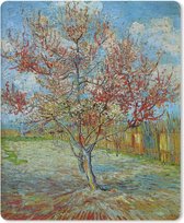 Muismat Vincent van Gogh 2 - De roze perzikboom - Schilderij van Vincent van Gogh muismat rubber - 19x23 cm - Muismat met foto