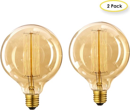 Relativiteitstheorie condoom Spelling Retro Lights 2 x Edison kooldraad lamp, vintage retro gloeilamp, filament  antiek bulb,... | bol.com
