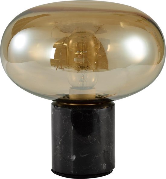 QUVIO Lamp - Tafellamp - Ovaal glazen kap - D 22 cm | bol.com