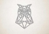 Line Art - Uil 6 - S - 60x45cm - EssenhoutWit - geometrische wanddecoratie