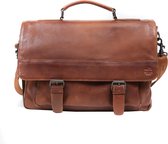 Bear Design Roberto Leren Aktetas / Laptoptas - 14 inch - Cognac