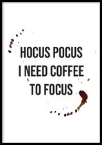 Poster Koffie Hocus Pocus - 30x40 cm Met Fotolijst - Koffie Poster - Ingelijst - WALLLL