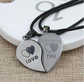 Akyol - Love You Ketting - Ketting hartje - Liefde - Voor 2 vriendinnen - Vriendschapsarmband