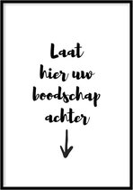 Poster Boodschap Achterlaten - 50x70 cm - WC Poster - WALLLL