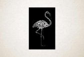 Line Art - Flamingo vierkant - S - 60x37cm - Zwart - geometrische wanddecoratie