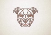 Line Art - Hond - Amerikaanse Bulldog - XS - 23x30cm - Multiplex - geometrische wanddecoratie