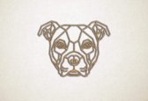 Line Art - Hond - Amerikaanse Bulldog - XS - 23x30cm - Eiken - geometrische wanddecoratie