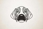 Line Art - Hond - Weimaraner - S - 45x59cm - Zwart - geometrische wanddecoratie