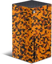 XBOX Series X Console Skin Camo Oranje Sticker