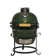 Patton Kamado Keramische Houtskoolbarbecue - 13" - Grilloppervlak Ø 28 cm - Inclusief Heatdeflector - Groen
