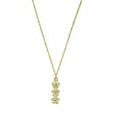 3 flowers ketting - Goud - 42 cm