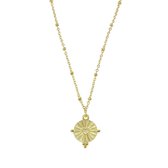 Little heart in a coin ketting - Goud - 42 cm
